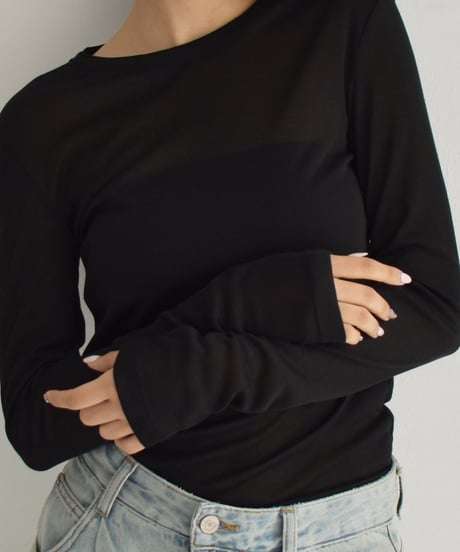 Long sleeve Sheer Tops t1911-444
