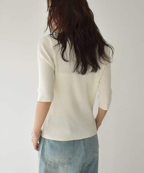 Half Sleeve Rib Knit Cardigan t1911-397