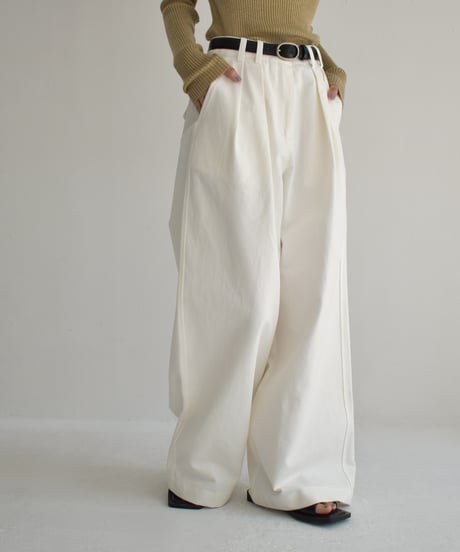 Cotton Tuck Wide Pants bo2000-139