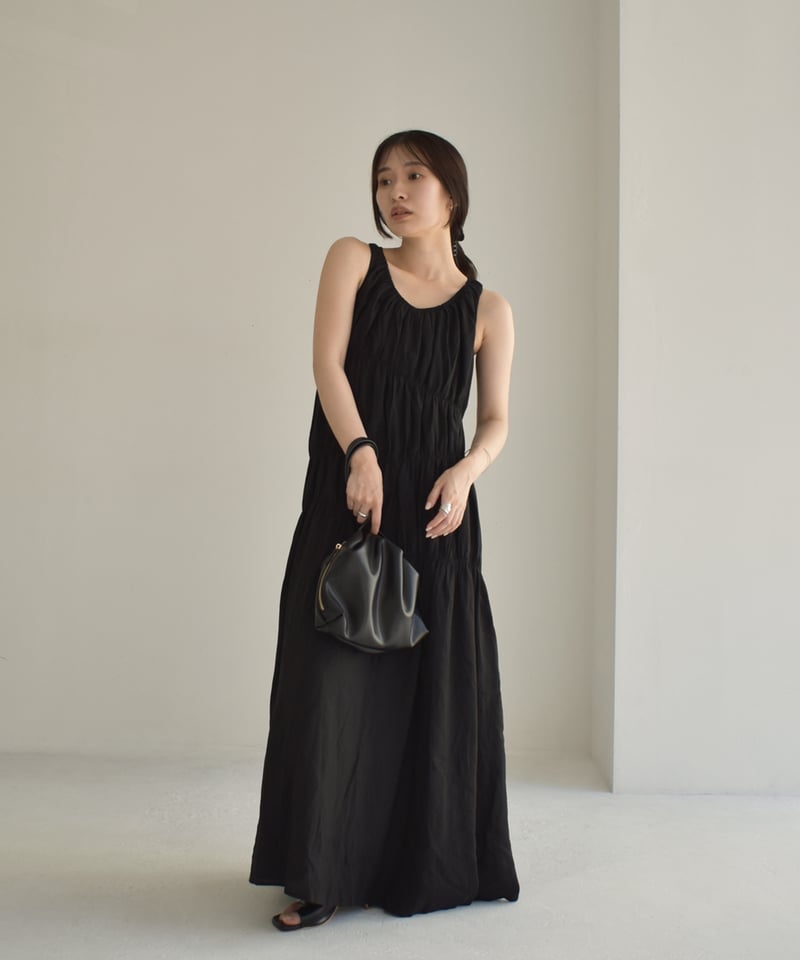 Gather Nosleeve Long op-Onepiece 0202009537 | c Gather Nosleeve Long op-Onepiece 0202009537 | c