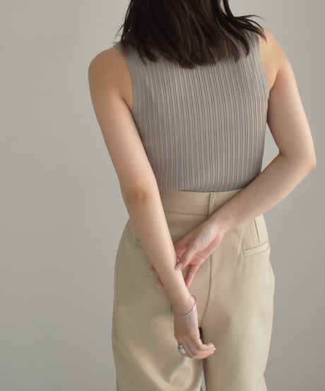 Half Zip Nosleeve Knit Tops t1911-289