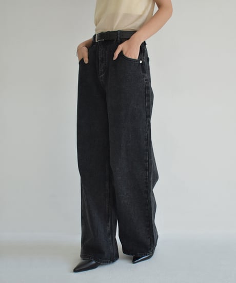 Wide Straight Black Denim bo2000-138