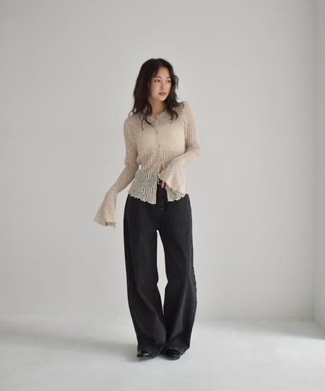 Bell Sleeve Sheer Knit Cardigan t1911-461