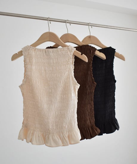 Shirring Nosleeve Tops t1911-557