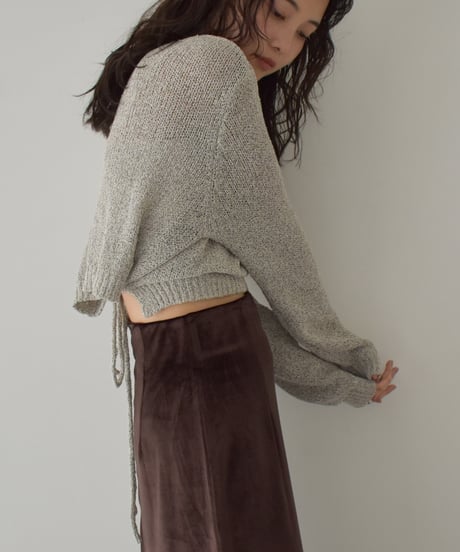 Back Ribbon Knit Pullover t1911-446