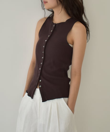 Rib Nosleeve Cardigan t1911-392