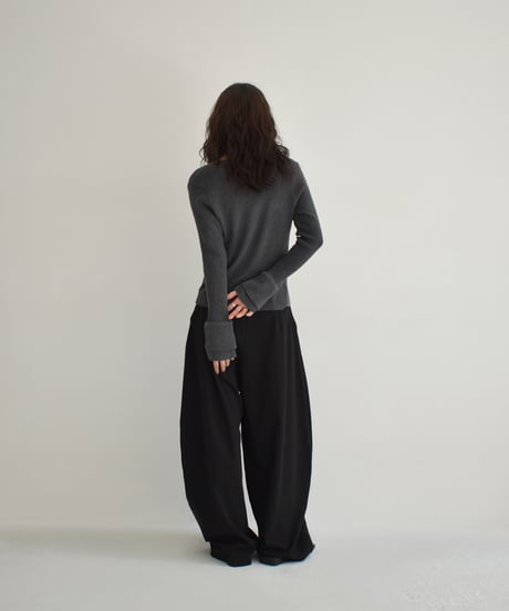 Design Sleeve Rib Knit Tops t1911-354