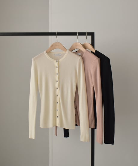 Crew Neck Rib Kint Cardigan t1911-350