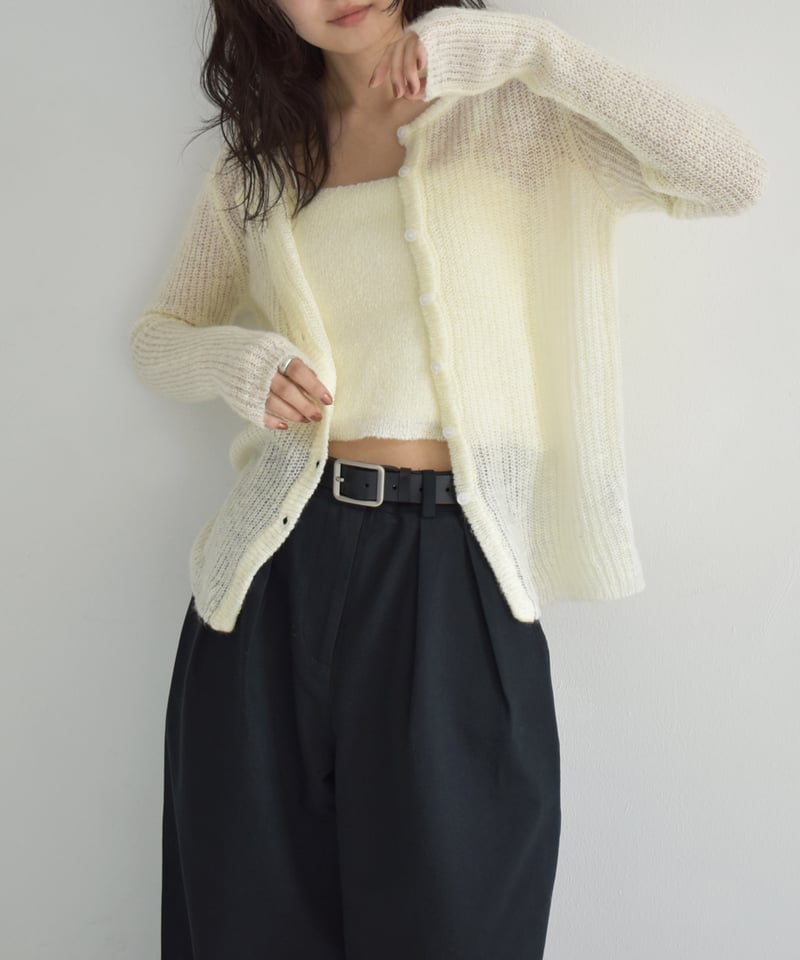 2piece Sheer Knit Cardigan t1911-344 | cizatto