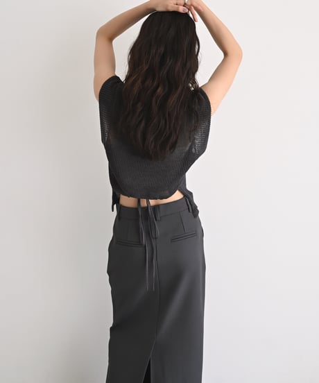Back Ribbon Mesh Tops t1911-548