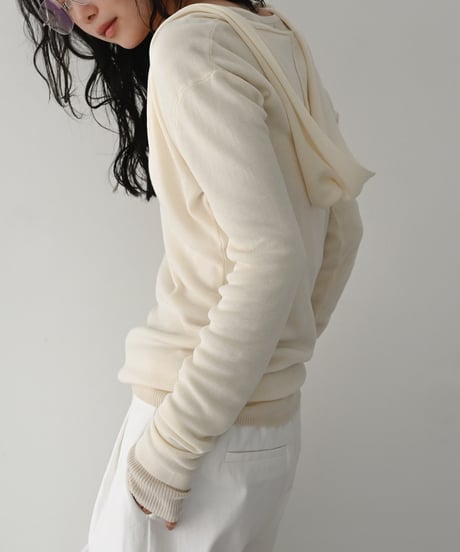 Vneck Hood Knit Tops t1911-503