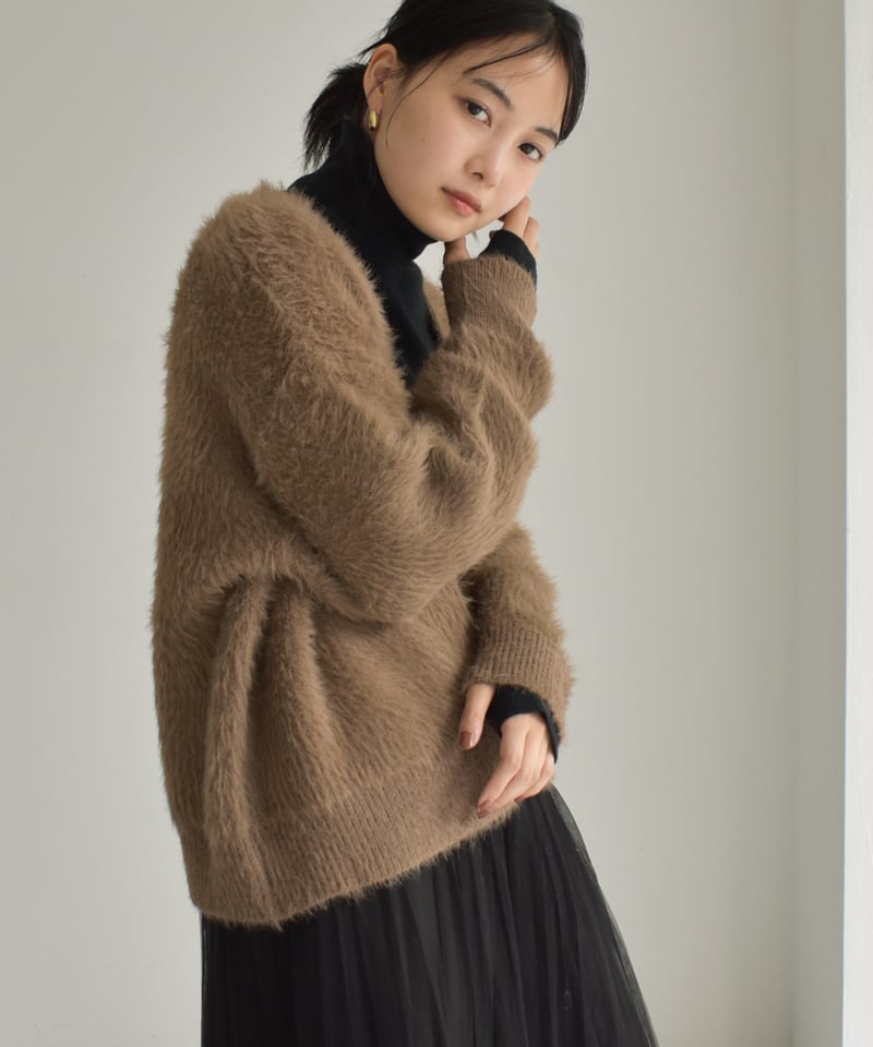 FTC \"HEATHER SHAGGY CARDIGAN\" - ブラウン L FTC HEATHER SHAGGY CARDIGAN | LOCKSTOCK/STLIKE