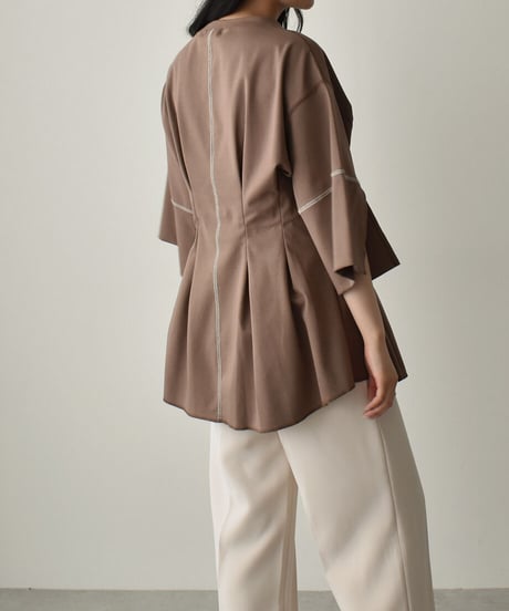 Arm Slit Waistshape Tops t1911-113