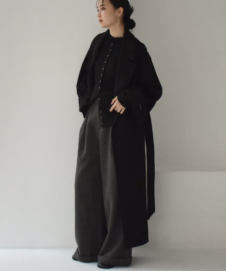 Wool Like Tuck Wide Pants bo2000-137