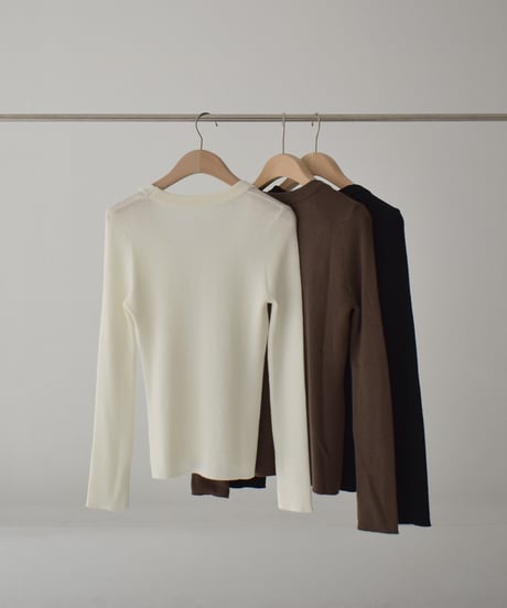 UNeck Rib Knit Tops t1911-437