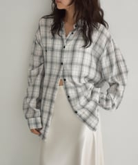 Sheer Loose Check Shirt t1911-457
