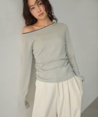 Bicolor One Shoulder Tops t1911-452