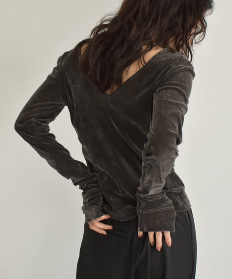 Sheer Velor Long Sleeve Tops t1911-472