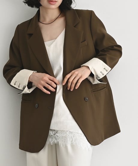 Loose Double Breasted Jacket t1911-254