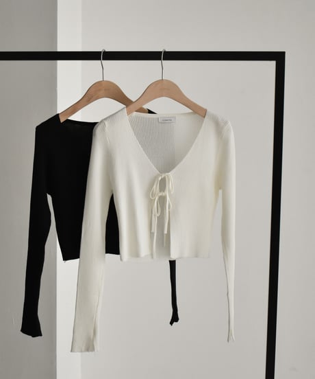 Rib Knit Ribbon Cardigan t1911-269
