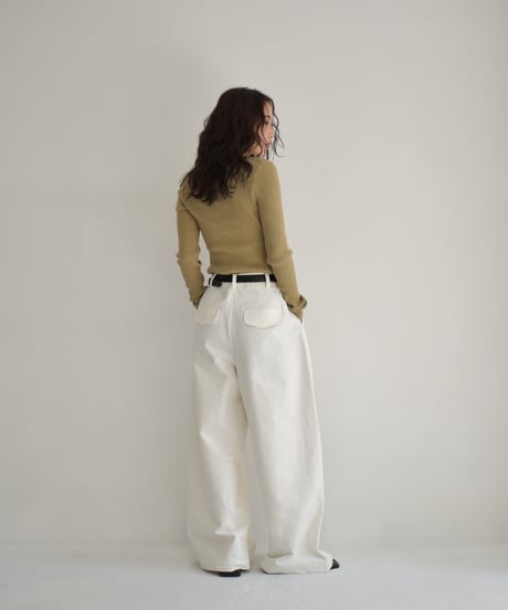 Cotton Tuck Wide Pants bo2000-139