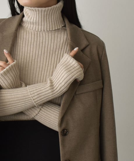 Fingerhole Turtle Neck Knit t1911-155
