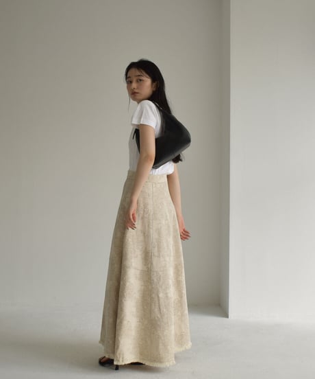 Cottonlinen Jacquard Flare Skirt【セットアップ着用可能】 bo2000-91