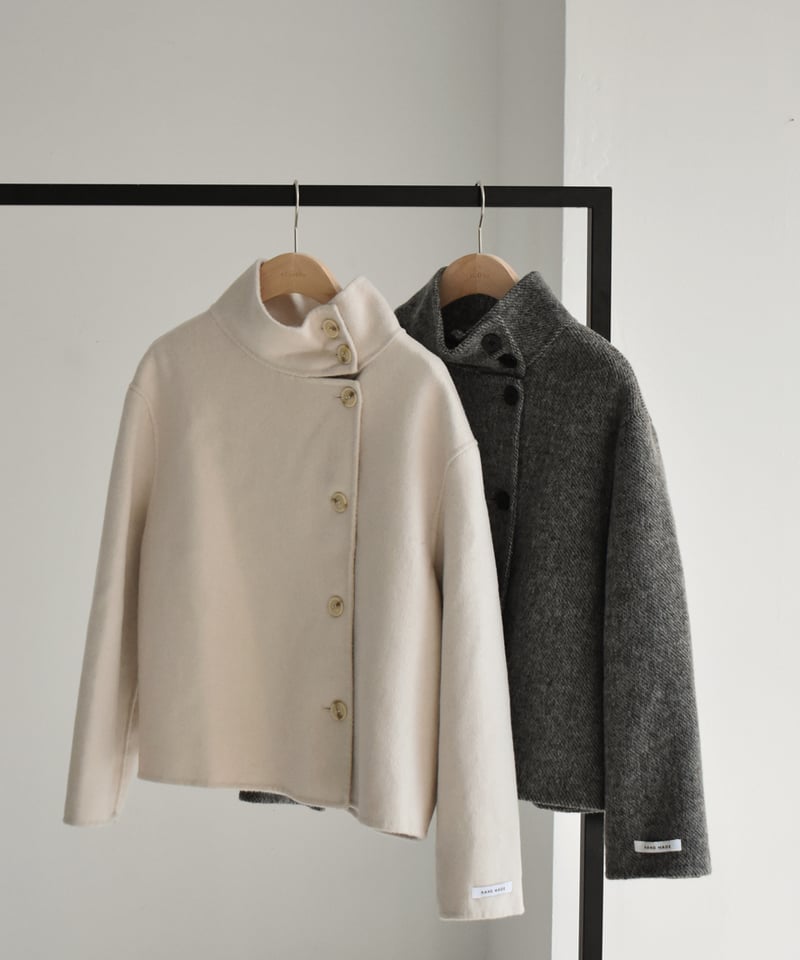 Wool Stand Collar Short Coat | cizatto