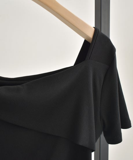 Rib Asymmetry Neck Tops t1911-423