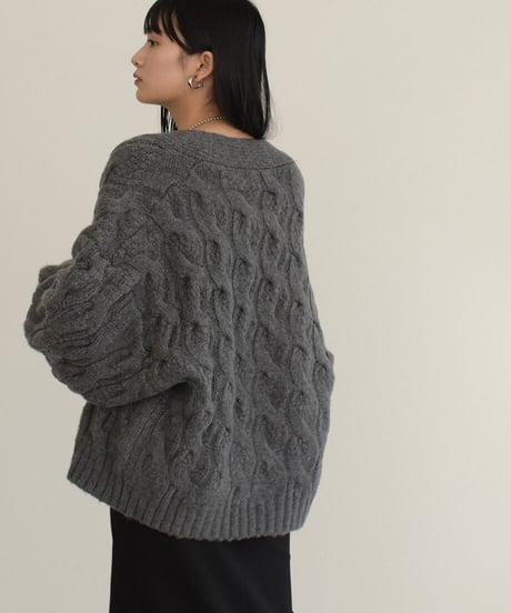 Cable Wool Knit Cardigan t1911-47