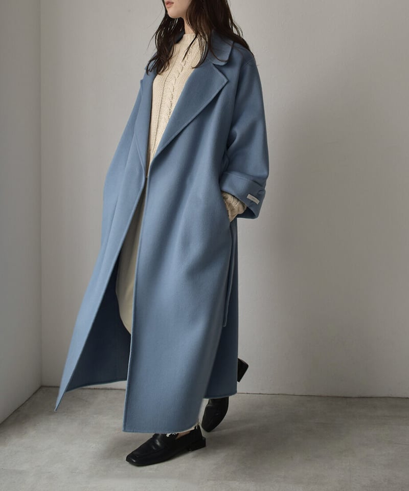 Wool Gown Coat（Blue） | cizatto