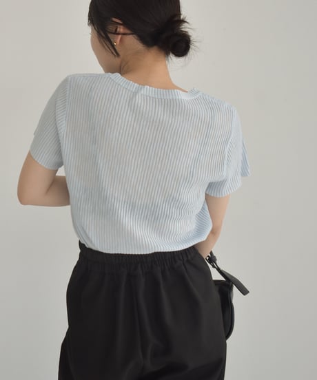 Stripe Sheer Tops t1911-278