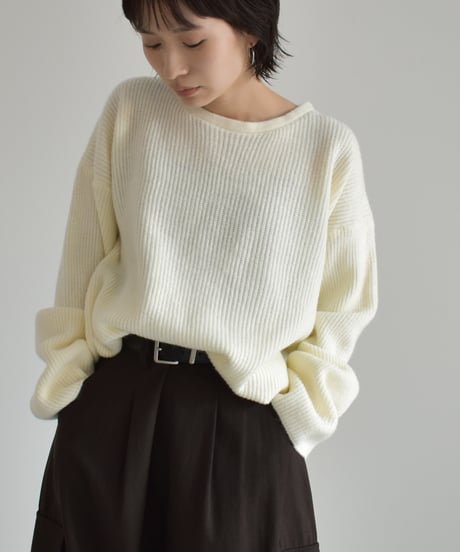 Crew Neck Ribknit Pullover t1911-488