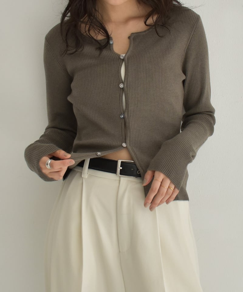 トップス pois compact rib cardigan 新品、pois、compact rib cardigan（カーディガン）ベージュの通販はau