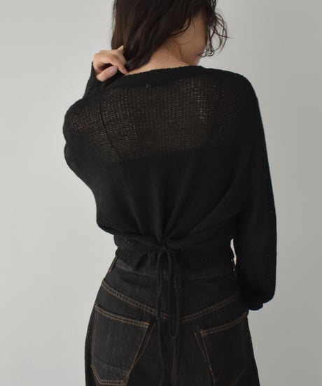 Back Ribbon Knit Pullover t1911-446