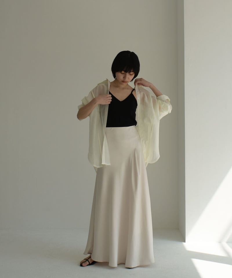 Satin Flare Long Skirt | cizatto