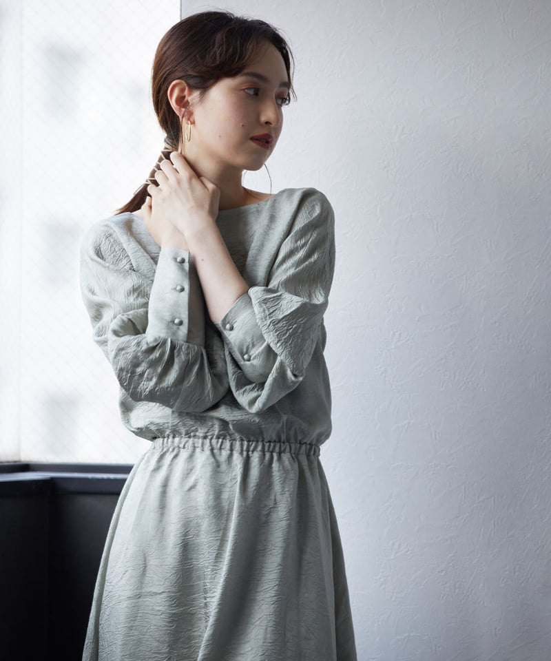 Washer Satin 2way Cachecoeur Dress | cizatto