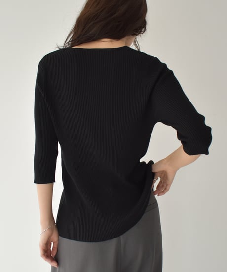 Half Sleeve Rib Knit Cardigan t1911-397