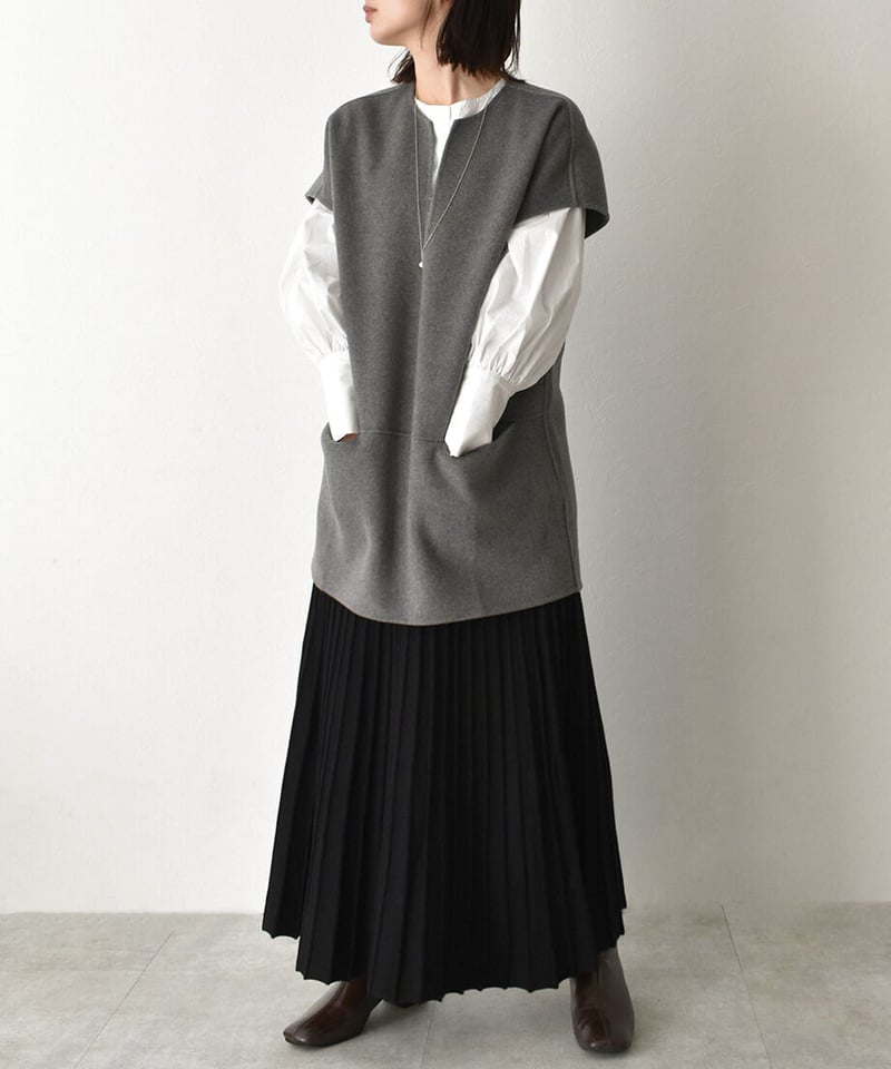 Wool Short Caftan Vest | cizatto