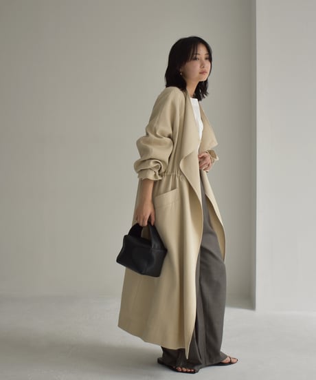 Drawstring Spring Long Coat c1911-46