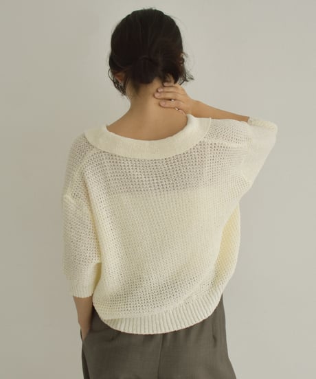 Mesh Knit Polo Cardigan t1911-304