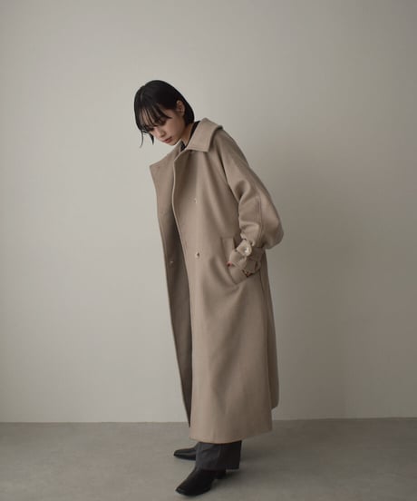 Wool Blend Trench Coat（Mocha beige）c1911-28