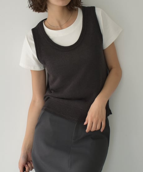 Round Neck Knit Vest t1911-407