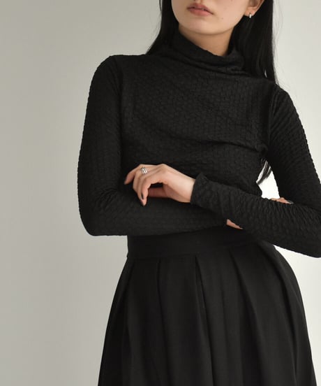 Jacquard Turtleneck Tops t1911-160