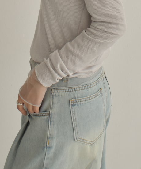 Tulle Layered Rib Tops t1911-438