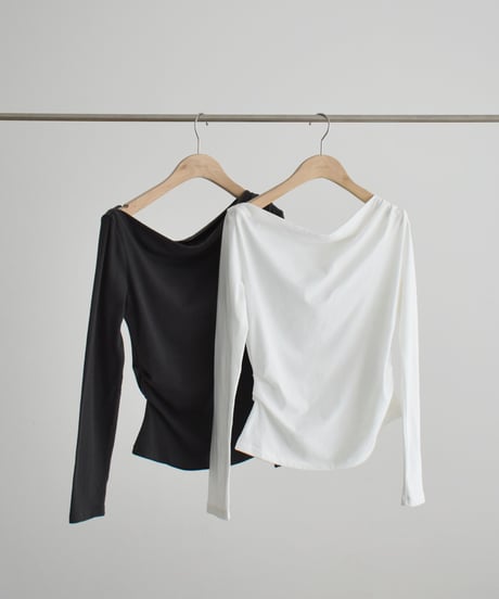 Oneshoulder Gather Drape Cutsew t1911-525