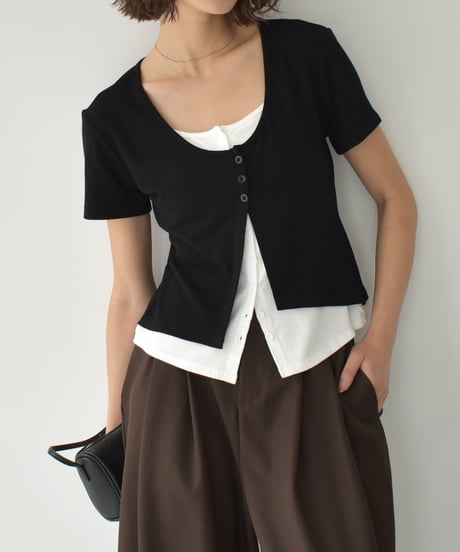 Layered Design Compact Cardigan t1911-427