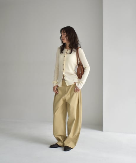 Crew Neck Rib Kint Cardigan t1911-350