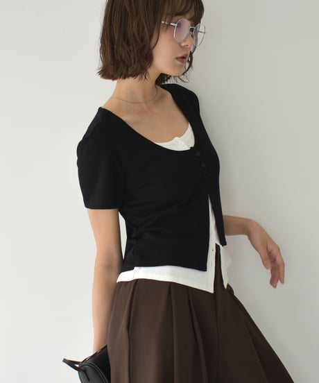 Layered Design Compact Cardigan t1911-427