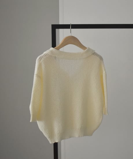 Mesh Knit Polo Cardigan t1911-304